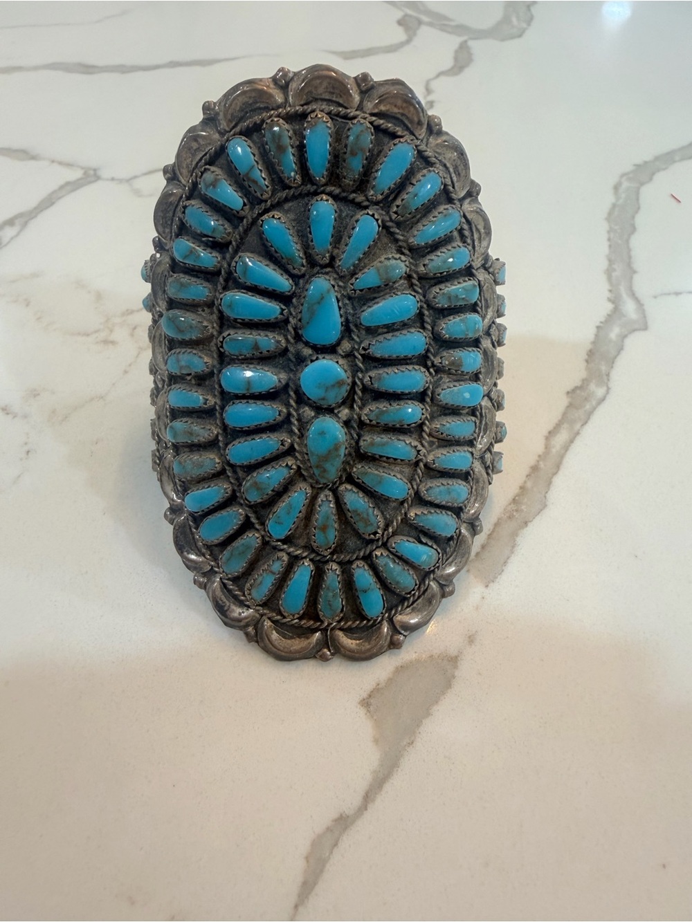 Turquoise Cluster Cuff Bracelet